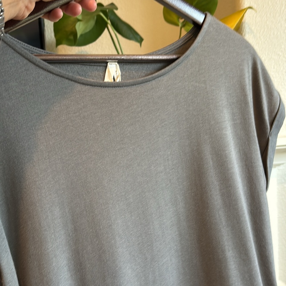 Gray Casual T-Shirt Dress with Pockets - Picture 8 of 10